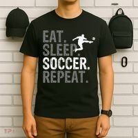 Eat Sleep Soccer Repeat - Soccer Graphic T-Shirt thumb 6