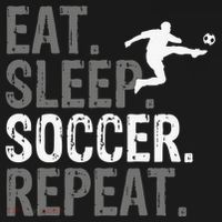 Eat Sleep Soccer Repeat - Soccer Graphic Button thumb 1