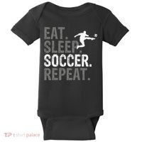 Eat Sleep Soccer Repeat - Soccer Graphic Baby Bodysuit thumb 0