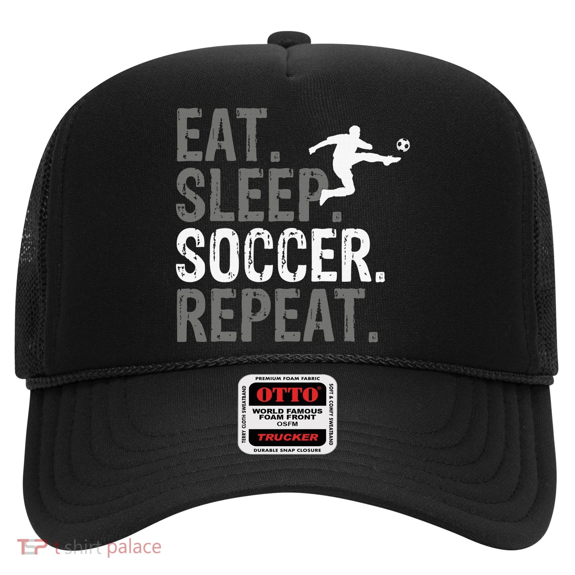 Eat Sleep Soccer Repeat - Soccer Graphic Hat