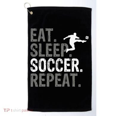 Eat Sleep Soccer Repeat - Soccer Graphic Golf Towel