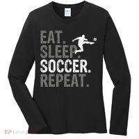 Eat Sleep Soccer Repeat - Soccer Graphic Women's Long Sleeve Shirt thumb 0