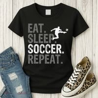 Eat Sleep Soccer Repeat - Soccer Graphic Women's T-Shirt thumb 3