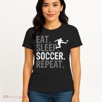 Eat Sleep Soccer Repeat - Soccer Graphic Women's T-Shirt thumb 4