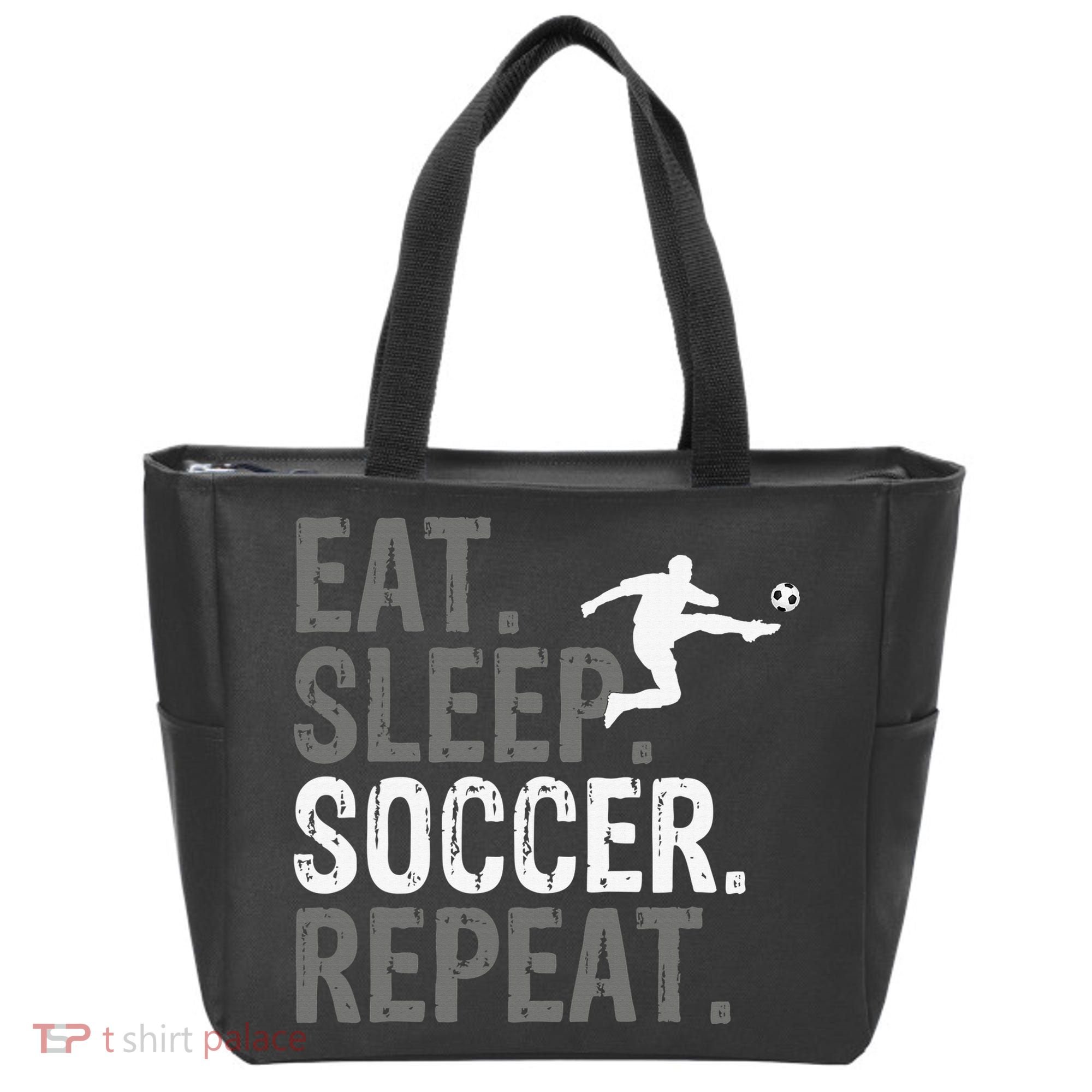 Eat Sleep Soccer Repeat - Soccer Graphic Tote Bag