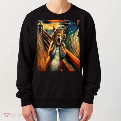 Expressionist Scream Squirrel Lovers Artistic Squirrel Women's Sweatshirt