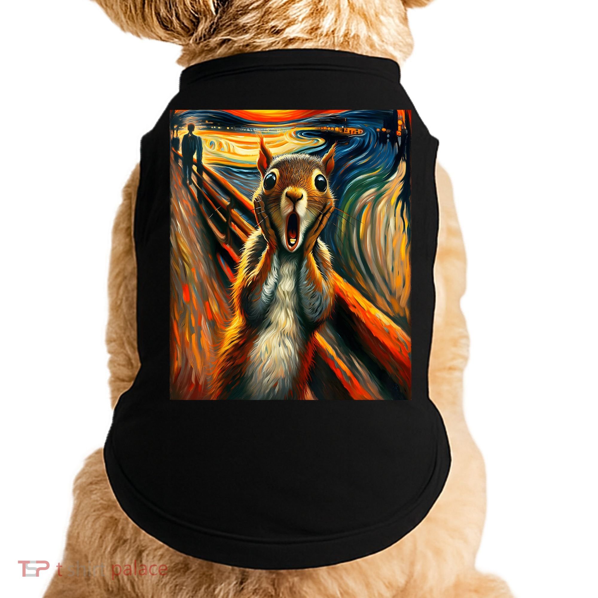 Expressionist Scream Squirrel Lovers Artistic Squirrel Doggie Tank