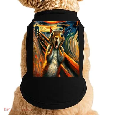 Expressionist Scream Squirrel Lovers Artistic Squirrel Doggie Tank
