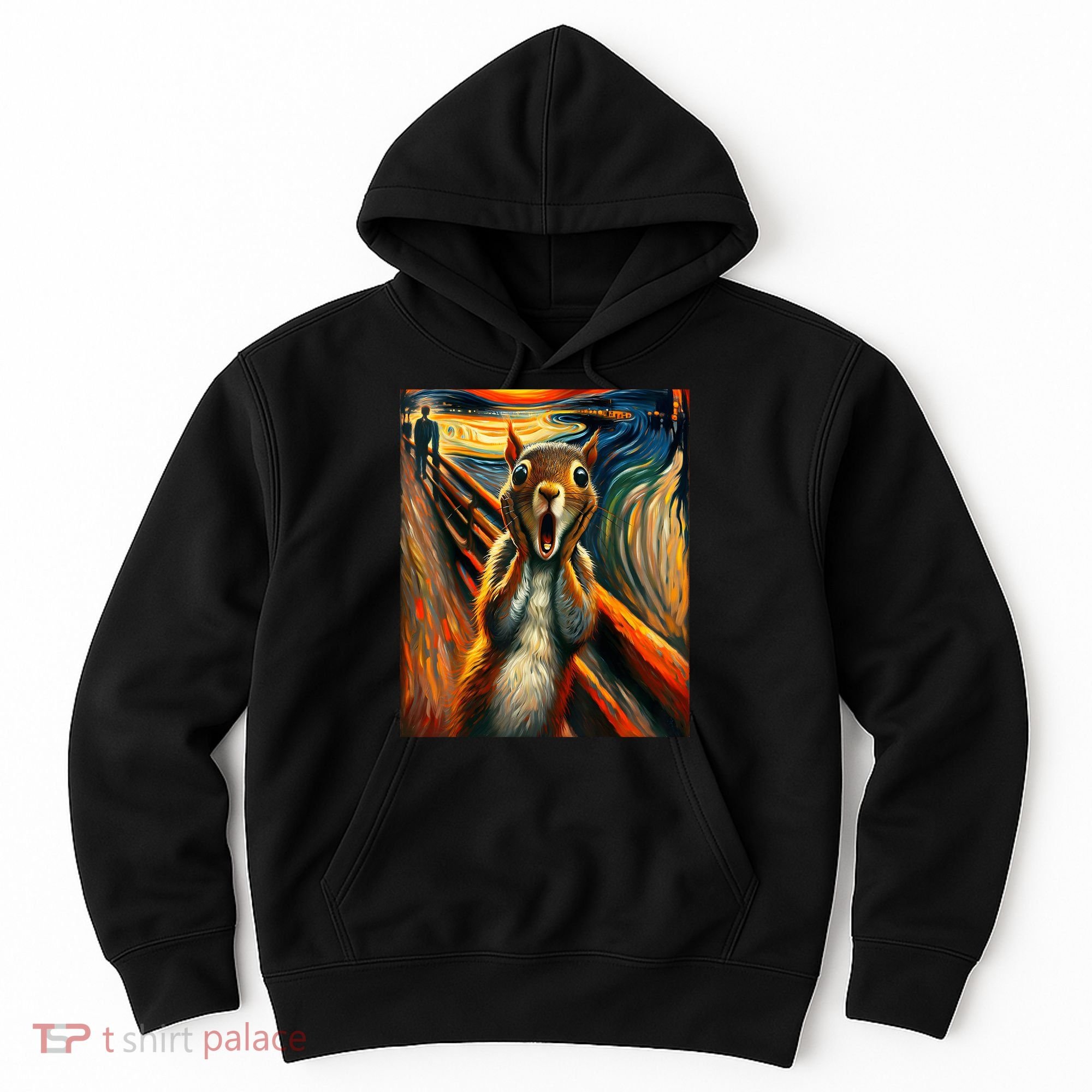 Expressionist Scream Squirrel Lovers Artistic Squirrel Hoodie
