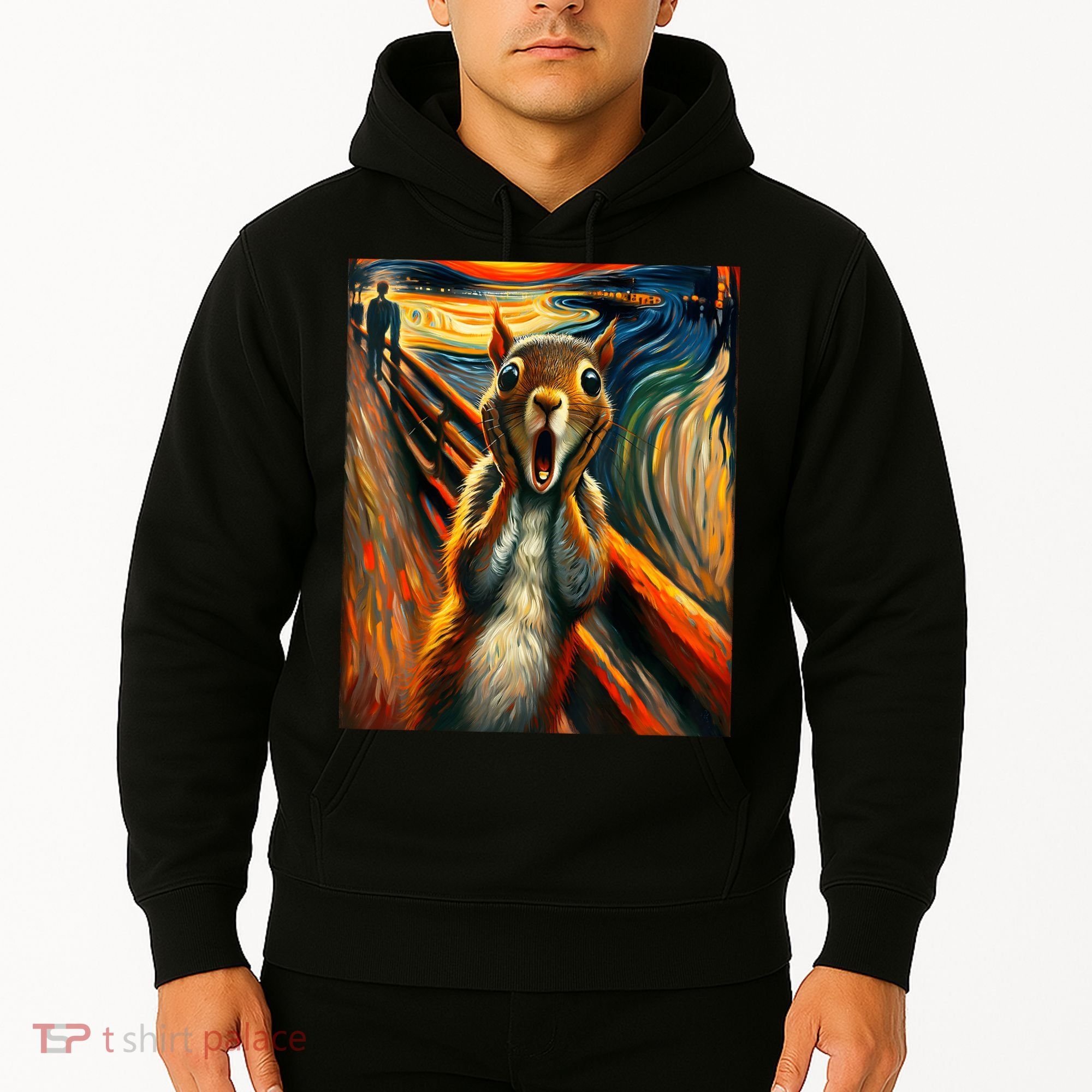 Expressionist Scream Squirrel Lovers Artistic Squirrel Hoodie