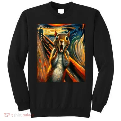 Expressionist Scream Squirrel Lovers Artistic Squirrel Sweatshirt