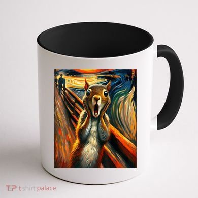 Expressionist Scream Squirrel Lovers Artistic Squirrel Coffee Mug back
