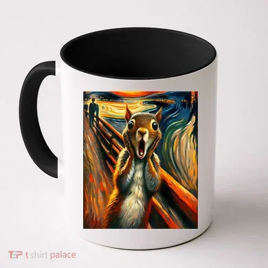 Expressionist Scream Squirrel Lovers Artistic Squirrel Coffee Mug