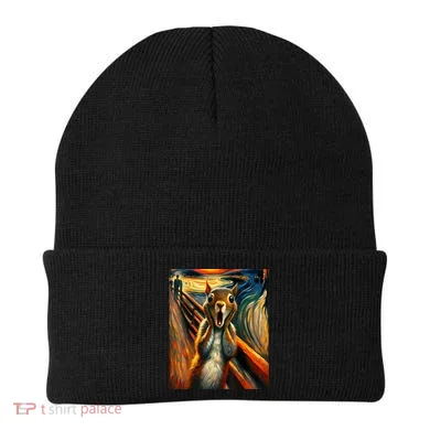Expressionist Scream Squirrel Lovers Artistic Squirrel Beanie