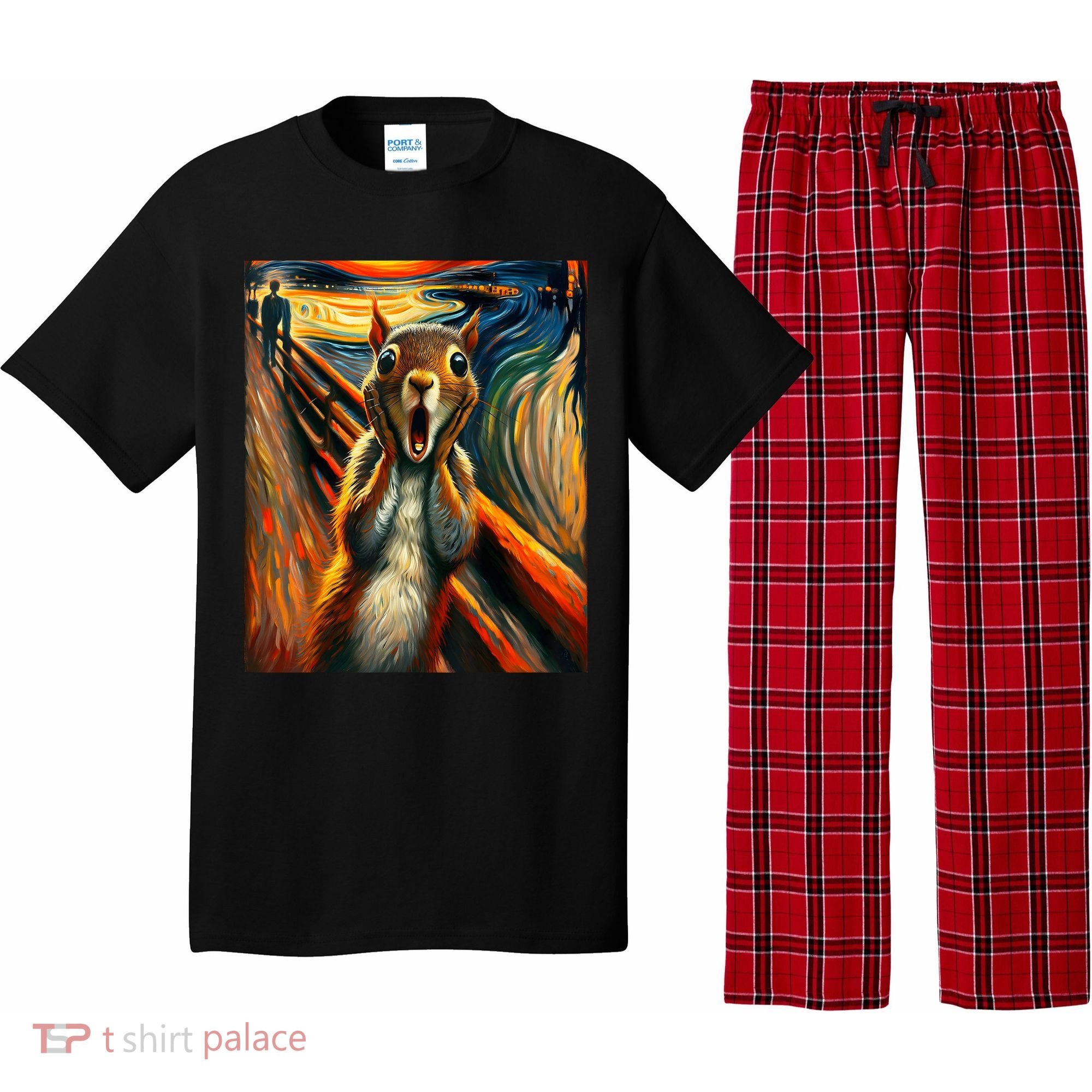 Expressionist Scream Squirrel Lovers Artistic Squirrel Pajama Set