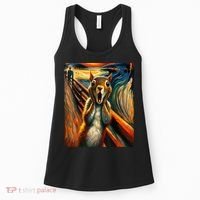 Expressionist Scream Squirrel Lovers Artistic Squirrel Women's Tank Top thumb 0