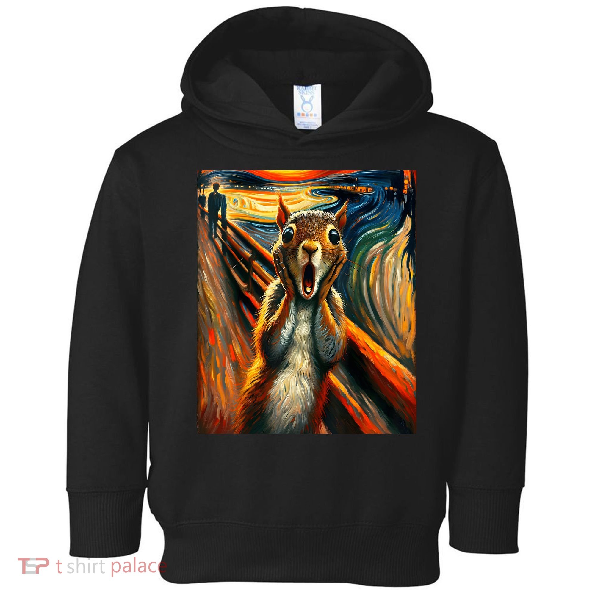 Expressionist Scream Squirrel Lovers Artistic Squirrel Toddler Hoodie