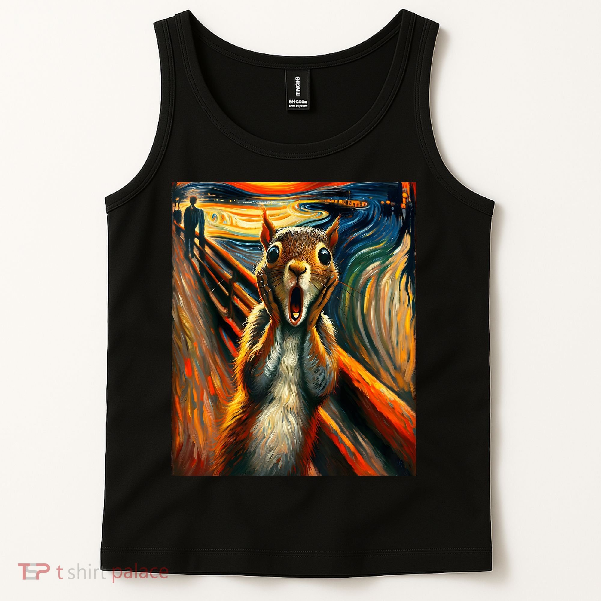 Expressionist Scream Squirrel Lovers Artistic Squirrel Tank Top