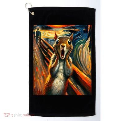 Expressionist Scream Squirrel Lovers Artistic Squirrel Golf Towel