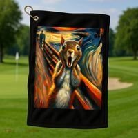 Expressionist Scream Squirrel Lovers Artistic Squirrel Golf Towel thumb 1