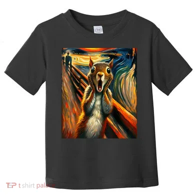 Expressionist Scream Squirrel Lovers Artistic Squirrel Toddler T-Shirt