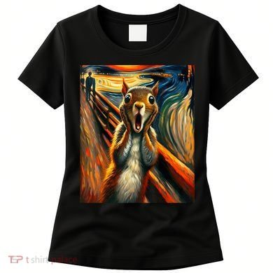 Expressionist Scream Squirrel Lovers Artistic Squirrel Women's T-Shirt