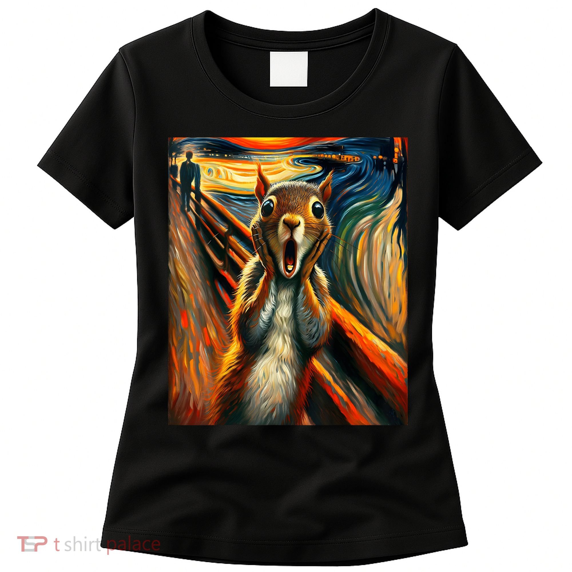 Expressionist Scream Squirrel Lovers Artistic Squirrel Women's T-Shirt