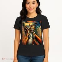 Expressionist Scream Squirrel Lovers Artistic Squirrel Women's T-Shirt thumb 4