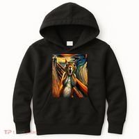 Expressionist Scream Squirrel Lovers Artistic Squirrel Kids Hoodie thumb 0