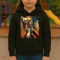 Expressionist Scream Squirrel Lovers Artistic Squirrel Kids Hoodie thumb 3