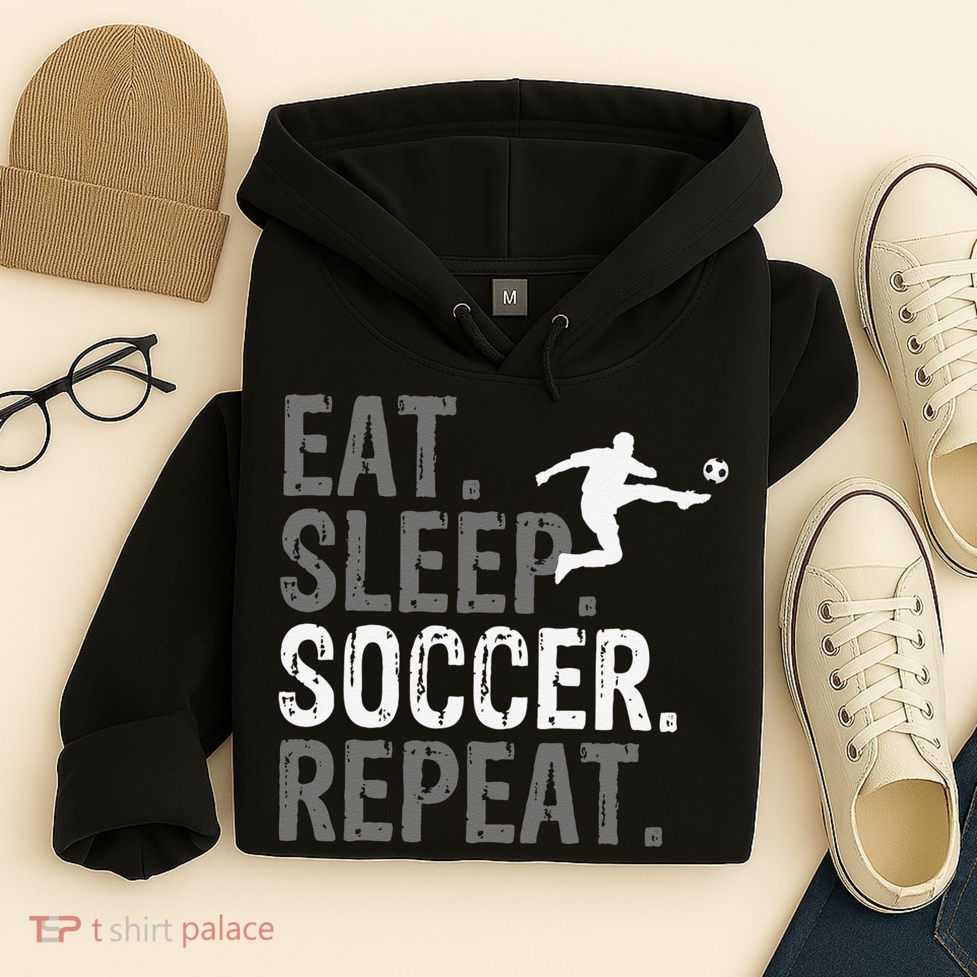 Eat Sleep Soccer Repeat funny Soccer player Hoodie