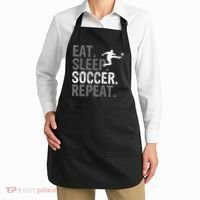 Eat Sleep Soccer Repeat funny Soccer player Apron thumb 2