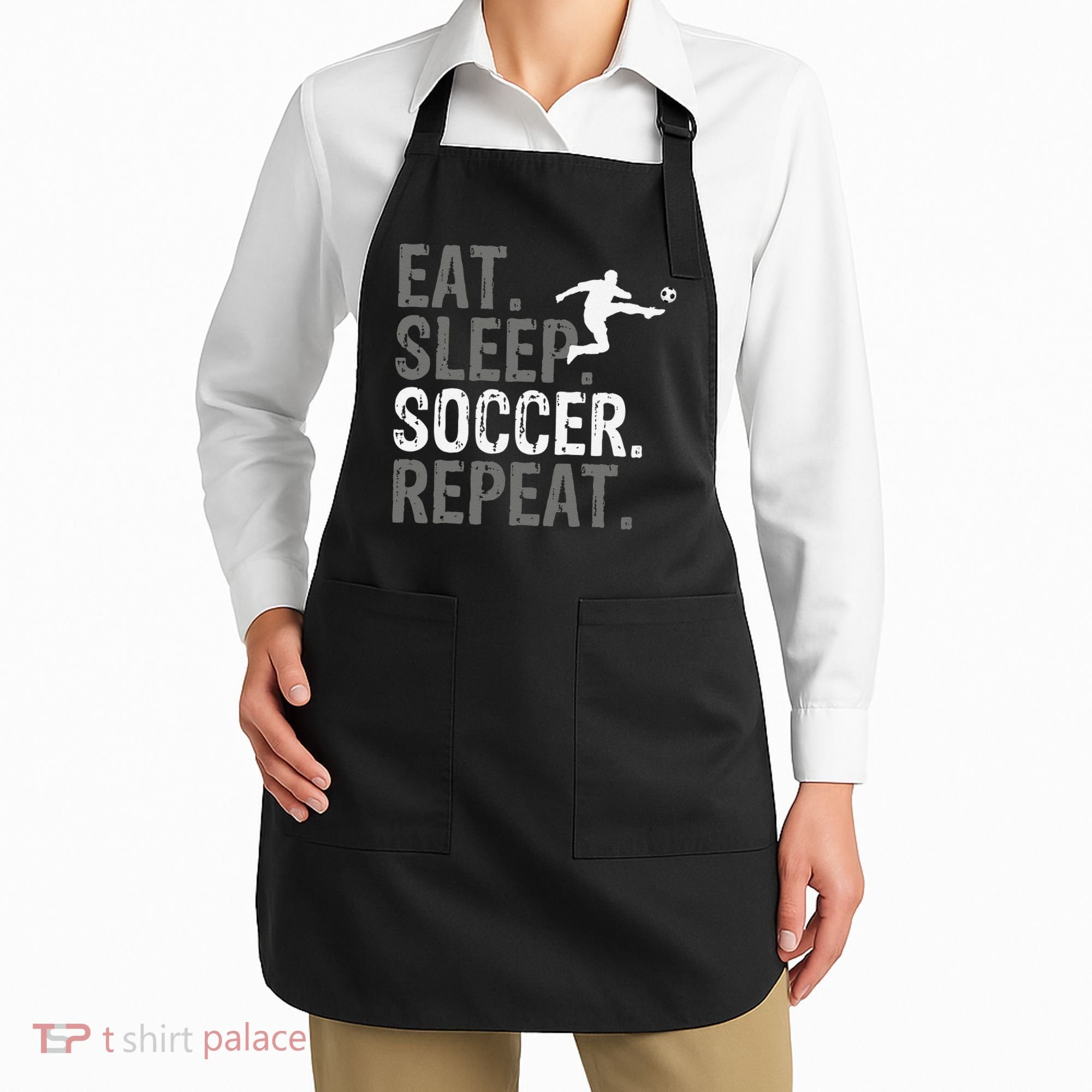 Eat Sleep Soccer Repeat funny Soccer player Apron