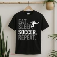 Eat Sleep Soccer Repeat funny Soccer player T-Shirt thumb 2