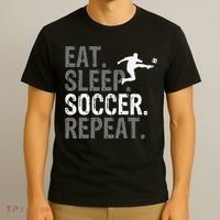 Eat Sleep Soccer Repeat funny Soccer player T-Shirt thumb 3