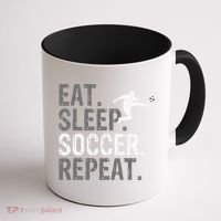 Eat Sleep Soccer Repeat funny Soccer player Coffee Mug thumb 1
