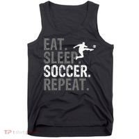 Eat Sleep Soccer Repeat funny Soccer player Tank Top thumb 0