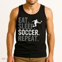 Eat Sleep Soccer Repeat funny Soccer player Tank Top thumb 3