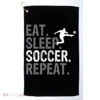 Eat Sleep Soccer Repeat funny Soccer player Golf Towel thumb 0
