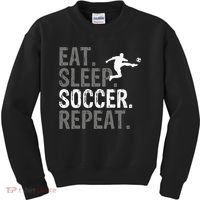 Eat Sleep Soccer Repeat funny Soccer player Kids Sweatshirt thumb 0