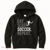 Eat Sleep Soccer Repeat funny Soccer player Kids Hoodie thumb 0