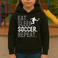 Eat Sleep Soccer Repeat funny Soccer player Kids Hoodie thumb 3
