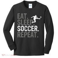 Eat Sleep Soccer Repeat funny Soccer player Kids Long Sleeve Shirt thumb 0