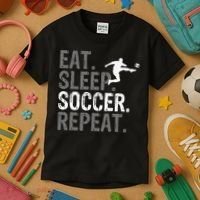 Eat Sleep Soccer Repeat funny Soccer player Kids T-Shirt thumb 3