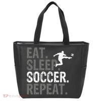 Eat Sleep Soccer Repeat funny Soccer player Tote Bag thumb 0