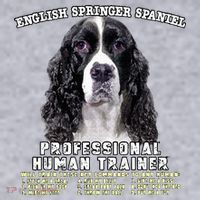 English Springer Spaniel Black Professional Human Trainer Women's Racerback Cropped Tank thumb 2