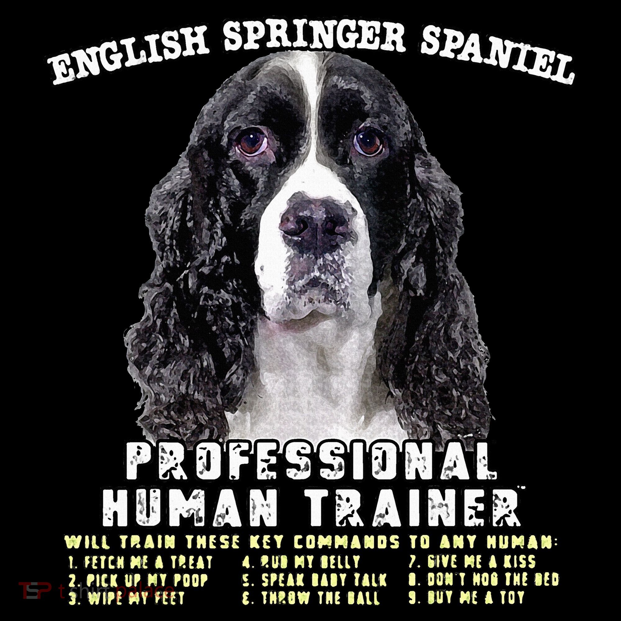 English Springer Spaniel Black Professional Human Trainer 16oz Travel Tumbler