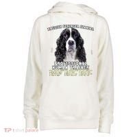 English Springer Spaniel Black Professional Human Trainer Womens Funnel Neck Pullover Hood thumb 0