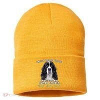 English Springer Spaniel Black Professional Human Trainer Sustainable Knit Beanie thumb 0