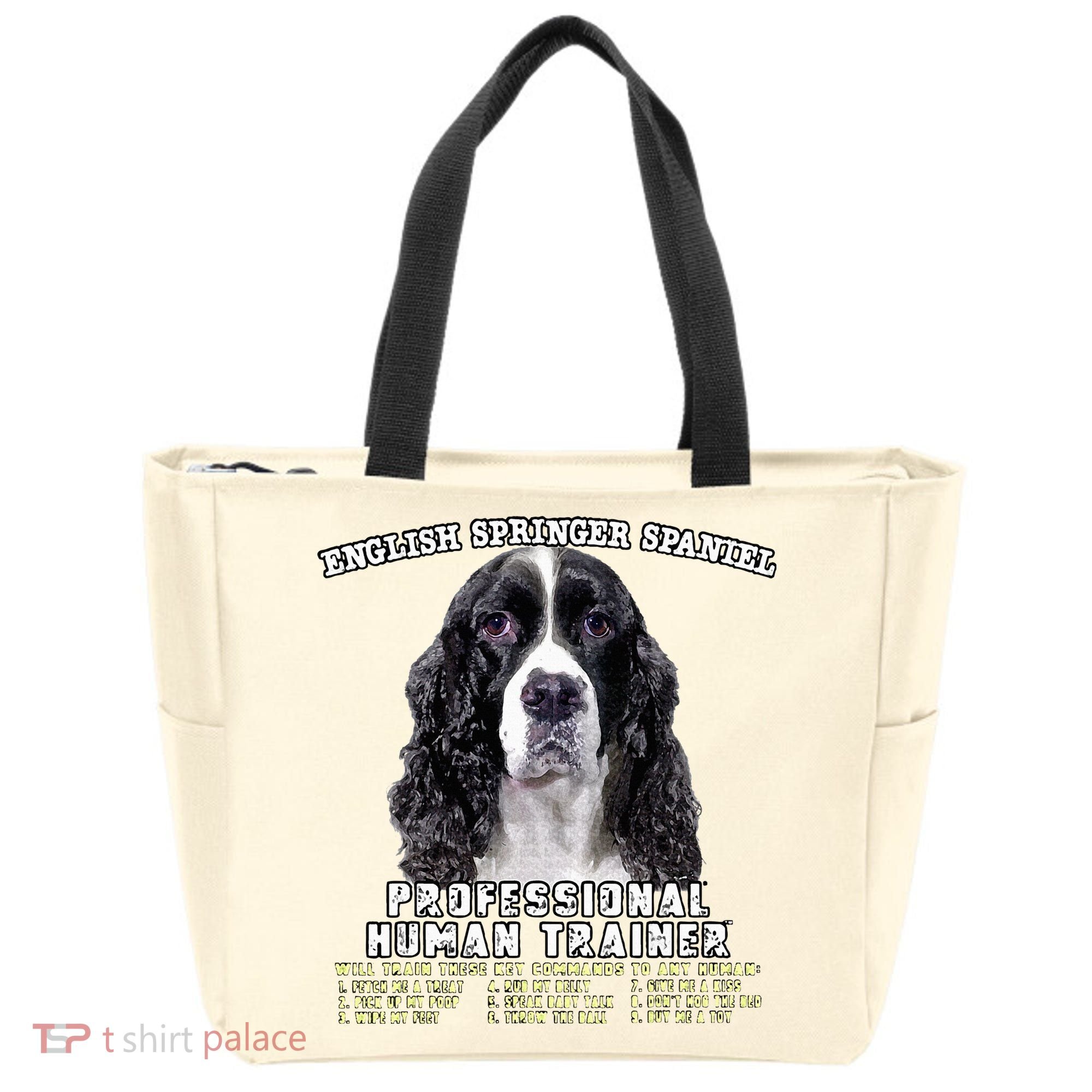 English Springer Spaniel Black Professional Human Trainer Tote Bag